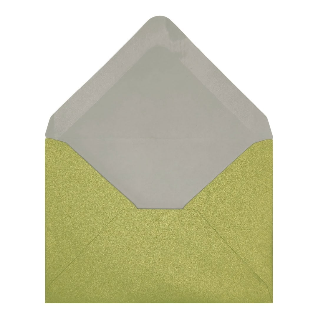 Lime Green Pearl Envelope C7 Open