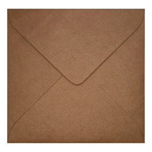 Brown Ribbed Envelope 130mm Square Closed