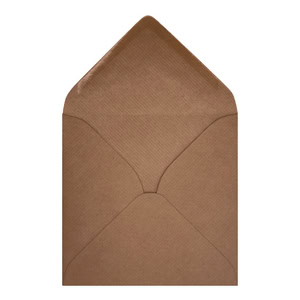 Brown Ribbed Envelope 130mm Square Open