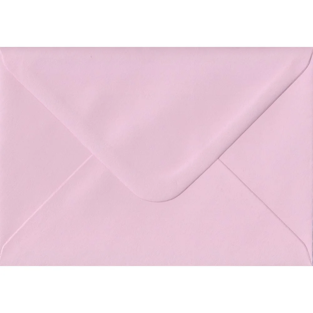 100 A6 Pink Envelopes. Baby Pink. 114mm x 162mm. 100gsm paper. Gummed Flap.