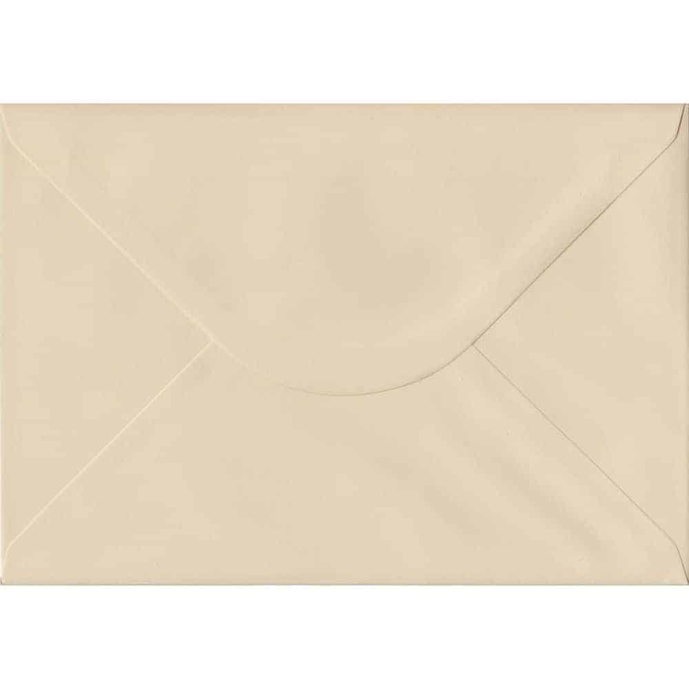 100 A5 Cream Envelopes. Cream. 162mm x 229mm. 100gsm paper. Gummed Flap.