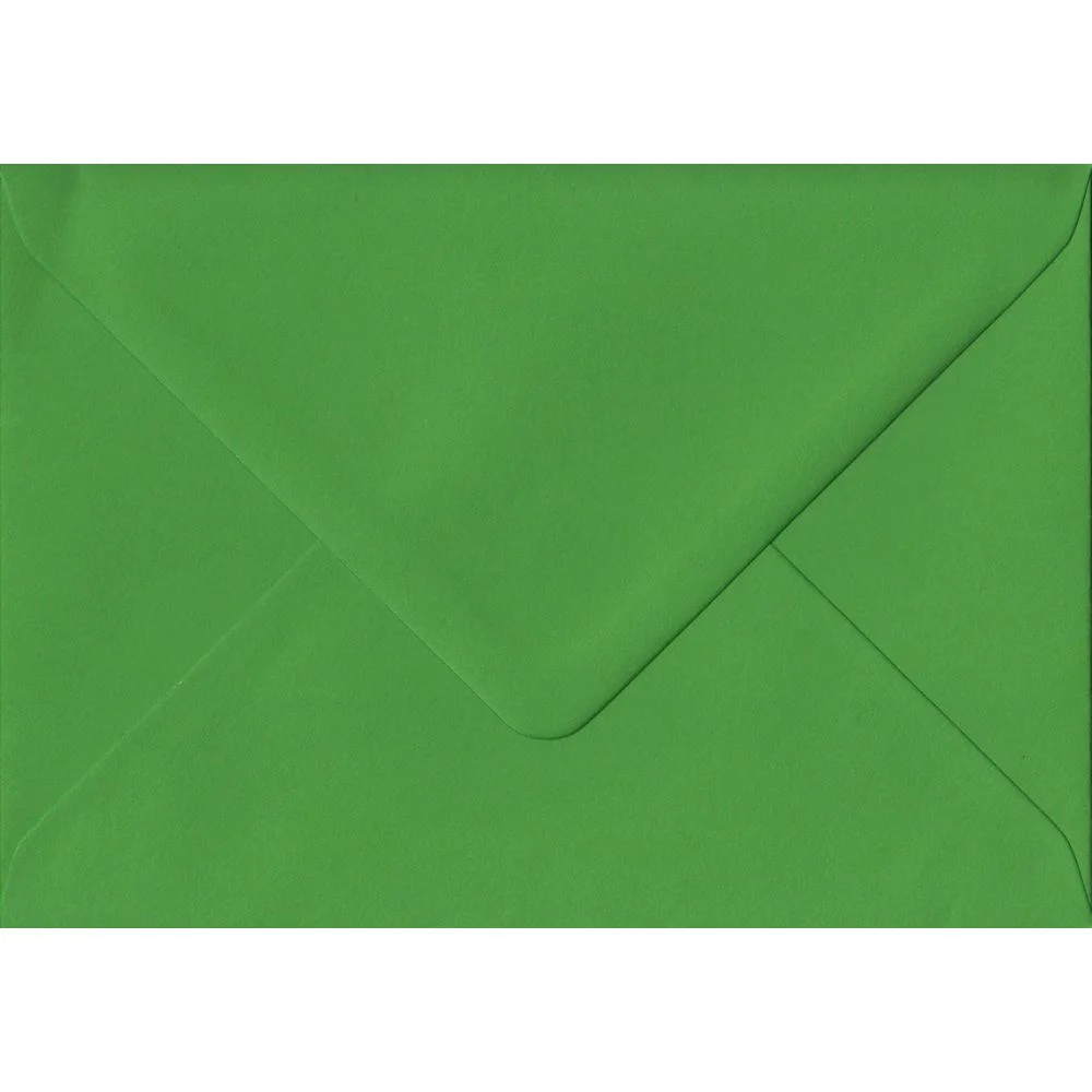 100 A6 Green Envelopes. Fern Green. 114mm x 162mm. 100gsm paper. Gummed Flap.
