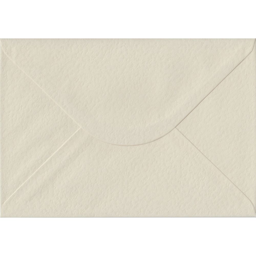100 A5 Cream Envelopes. Ivory Hammer. 162mm x 229mm. 100gsm paper. Gummed Flap.