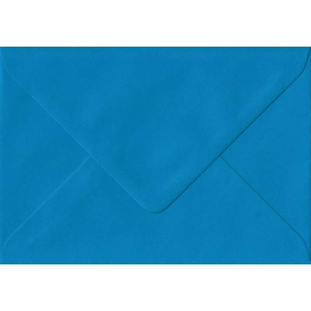 100 A6 Blue Envelopes. Kingfisher Blue. 114mm x 162mm. 100gsm paper. Gummed Flap.