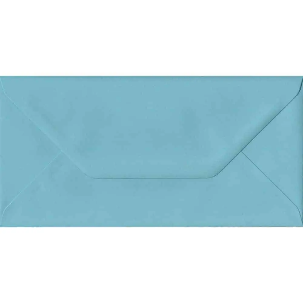 100 DL Blue Envelopes. Blue. 110mm x 220mm. 100gsm paper. Gummed Flap.