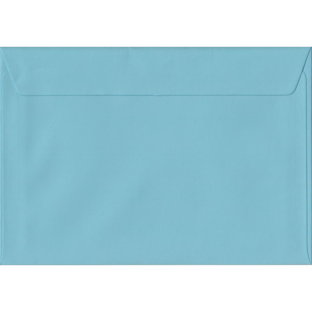 100 A5 Blue Envelopes. Blue. 162mm x 229mm. 100gsm paper. Peel/Seal Flap.