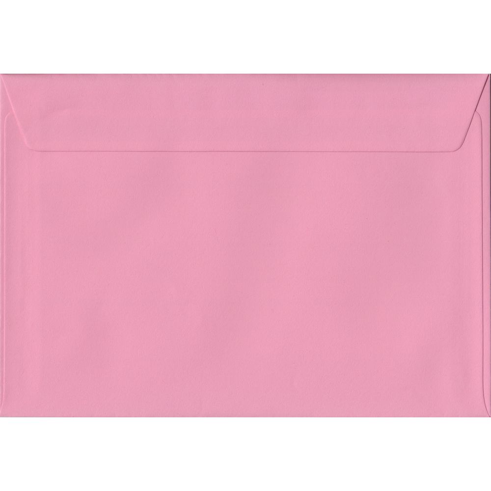 100 A5 Pink Envelopes. Pink. 162mm x 229mm. 100gsm paper. Peel/Seal Flap.
