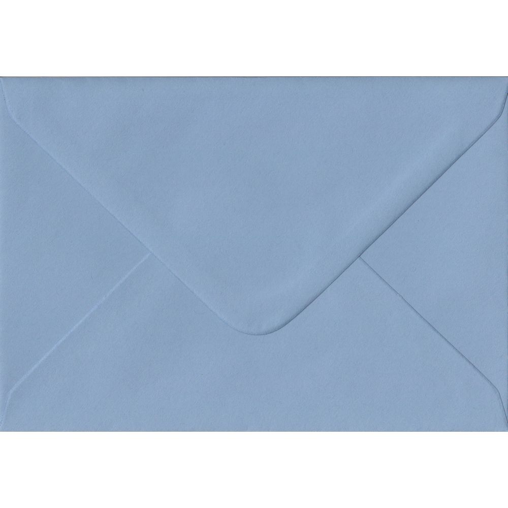 100 A6 Blue Envelopes. Wedgwood Blue. 114mm x 162mm. 100gsm paper. Gummed Flap.
