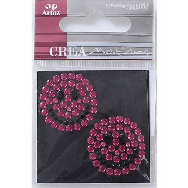 Pink Smily Face Crystal Embellishments By Artoz