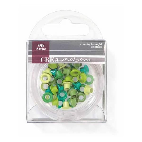 Assorted Green 5mm Eyelets By Artoz