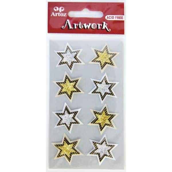 Silver And Gold Stars Craft Embellishment By Artoz