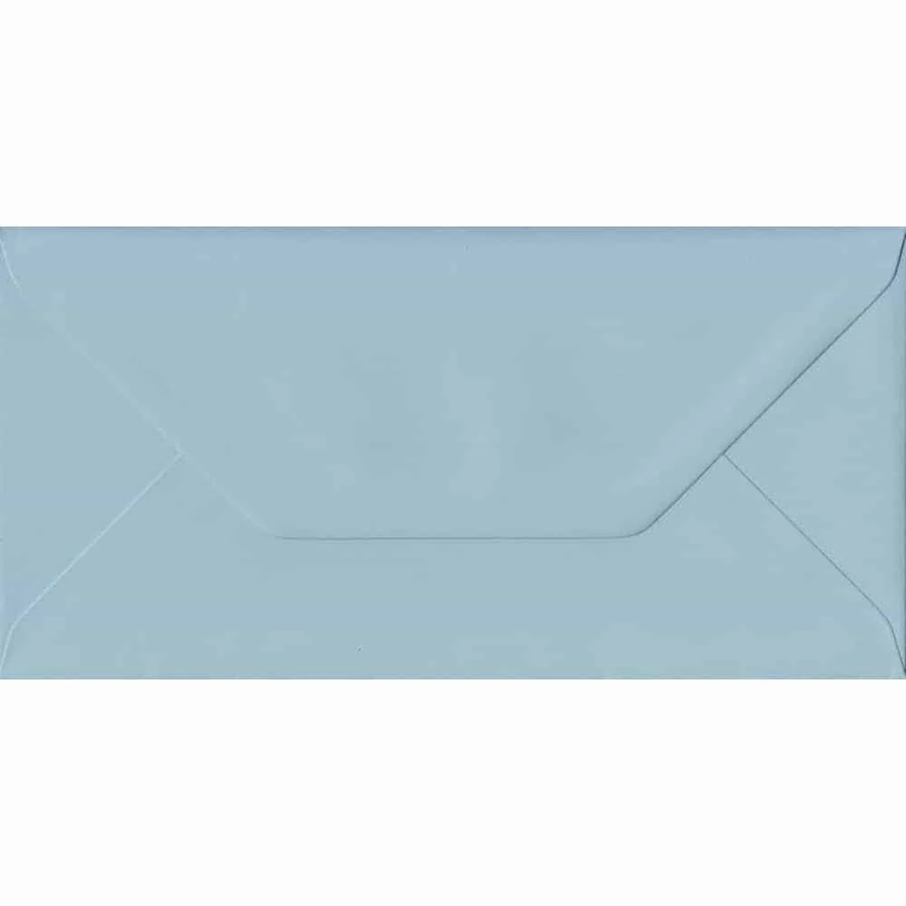 Baby Blue Pastel Gummed DL 110mm x 220mm Individual Coloured Envelope
