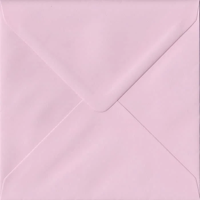 Baby Pink Pastel Gummed S6 130mm x 130mm Individual Coloured Envelope