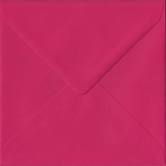 Fuchsia Pink Plain Gummed S4 155mm x 155mm Individual Coloured Envelope