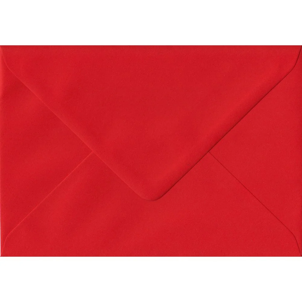 Poppy Red Plain Gummed G4 152mm x 216mm Individual Coloured Envelope