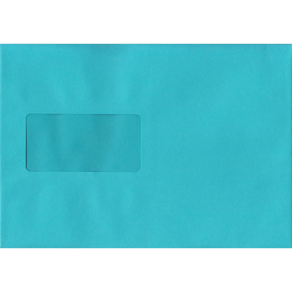 Cocktail Blue Windowed 162mm x 229mm 120gsm Peel/Seal C5/A5/Half A4 Sized Envelope