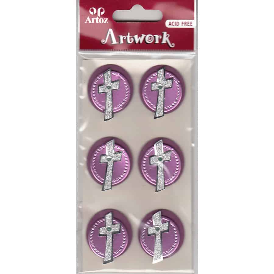 Shiny Purple Christian Cross Craft Embellishment By Artoz