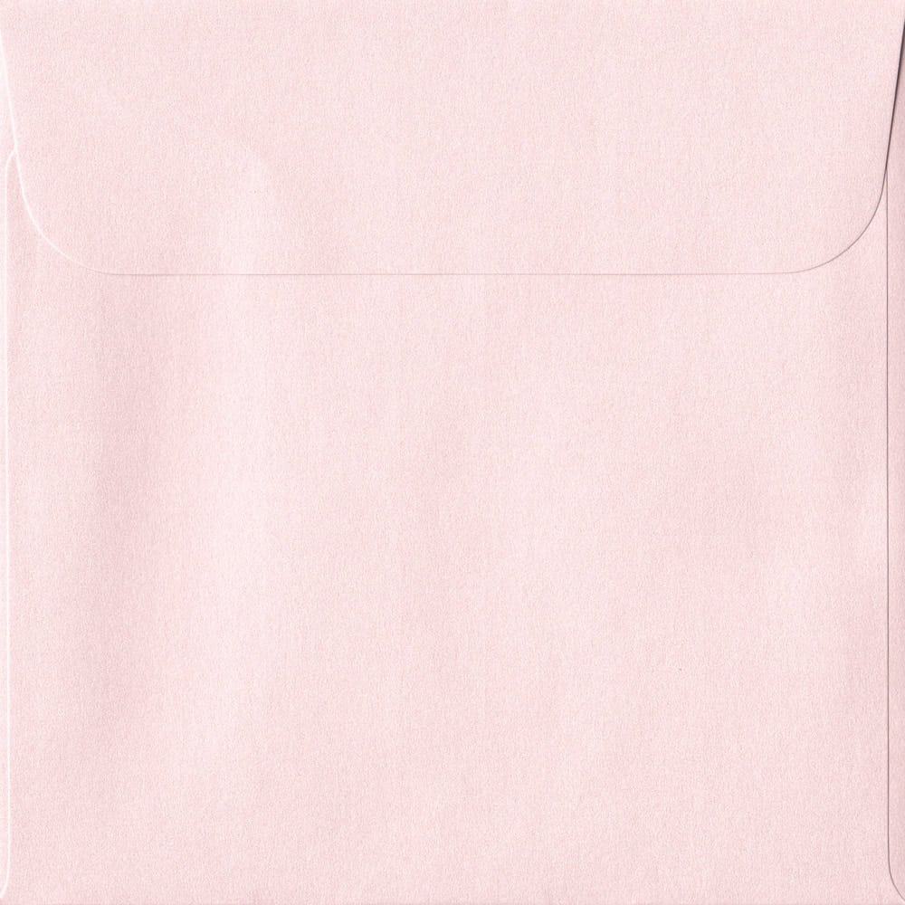 160mm x 160mm Ballerina Pink Pearlescent Envelope. Square Paper Size. Peel/Seal Flap. 120gsm Paper.