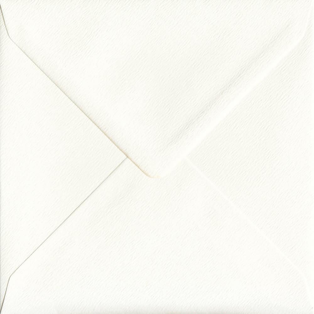 155mm x 155mm Antique Silk Textured Envelope. Square Envelopes Size. Gummed Flap. 100gsm Paper.