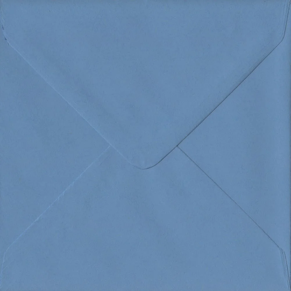 155mm x 155mm French Blue Extra Thick Envelope. Square Envelopes Size. Gummed Flap. 135gsm Paper.